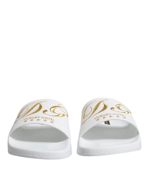 Dolce & Gabbana Witte Leren Slippers Sandalen Strandmode Schoenen
