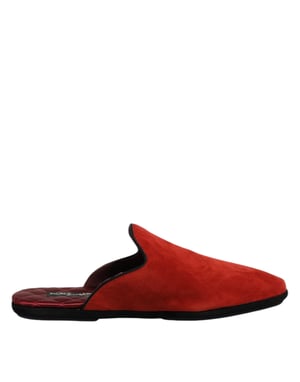 Dolce & Gabbana Orange Mocka Slip-ons Platta Tofflor