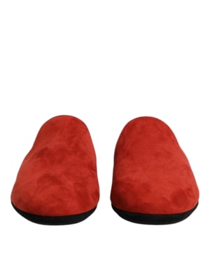 Dolce & Gabbana Orange Mocka Slip-ons Platta Tofflor