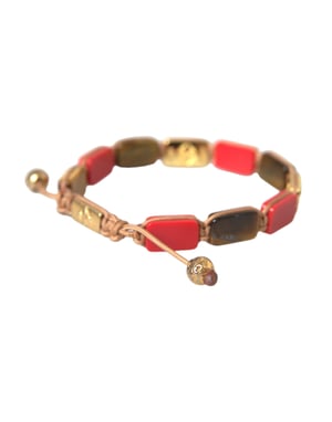 Nialaya CZ Tijgeroog Rode Koraal 925 Zilver Heren Armband