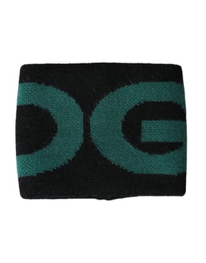 Dolce & Gabbana Zwart Groen Wol Logo #DGMILLENNIALS Polsband