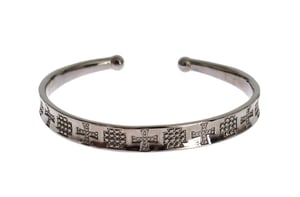 Nialaya Grijze Rhodium 925 Zilveren Bangle Armband