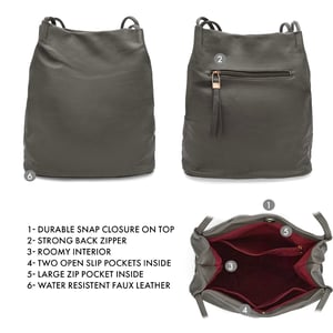 Women's Tote Shoulder Bag in Grey