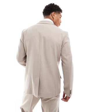 ASOS DESIGN new skinny suit jacket in beige melange