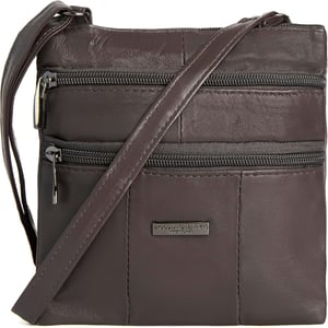 Women's Real Leather Crossbody Bag in Brown