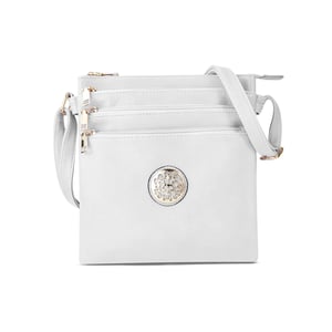 Multi Zipper Cross Body Bag For Women in White