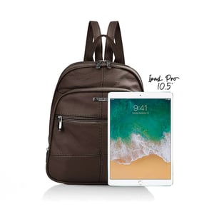 Women's Genuine Leather Backpack in Dark Brown