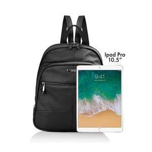 Women's Genuine Leather Backpack in Black