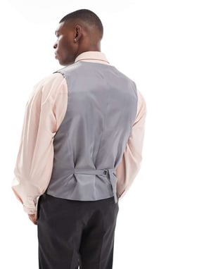 ASOS DESIGN slim suit waistcoat in charcoal