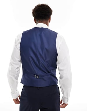 ASOS DESIGN slim suit waistcoat in navy