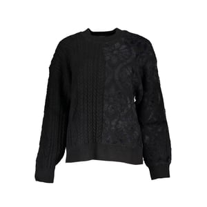 Desigual Zwarte Katoenen Damestrui met Col