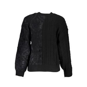 Desigual Zwarte Katoenen Damestrui met Col