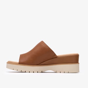 Diaz Slide Tan Leather Sandals