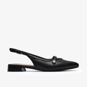 Natalyn Sling Black Leather Shoes
