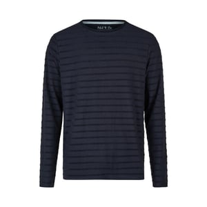 Phil & Co Heren lange pyjama set donkerblauw/grijs gestreept