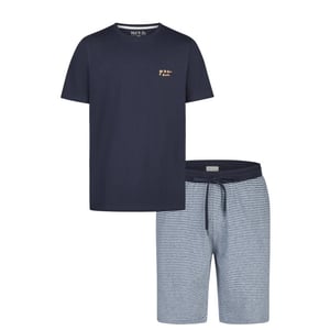 Phil & Co Heren shortama korte pyjama set donkerblauw/grijs