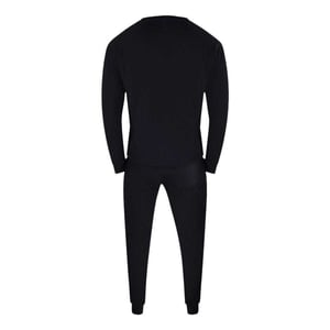 Aquascutum Heren Iconic Katoenmix Crew Neck Tracksuit Set (Zwart)