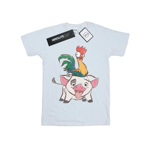 Disney Dames/Dames Moana Hei Hei en Pua Katoenen Vriendje T-shirt (Wit)