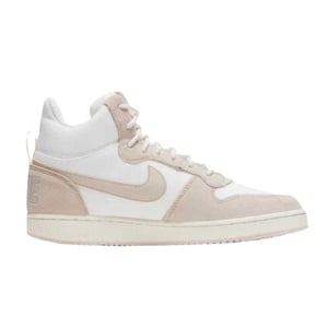 Nike Dames Court Borough Premium Lederen Mid Cut Sneakers (Wit/Beige)