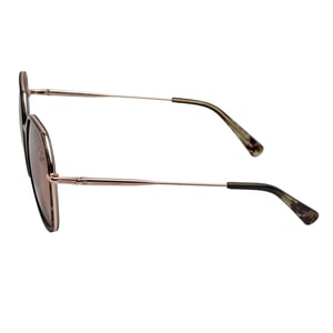 Vrouwen Hexagonale Metalen Zonnebril met Acetaat Frame LO163S