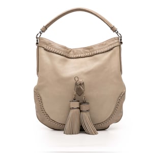 Pre-owned Leather Tassel Hobo Bag