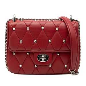Pre-owned Studded Matelasse Leather Crossbody