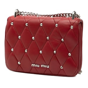 Pre-owned Studded Matelasse Leather Crossbody