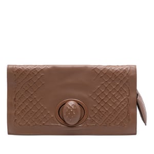 Begagnad Nappa Prägla Intrecciato Turnlock Clutch