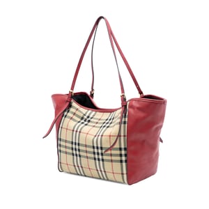 Pre-owned Small Haymarket Check Canvas And Leather Canterbury Tote