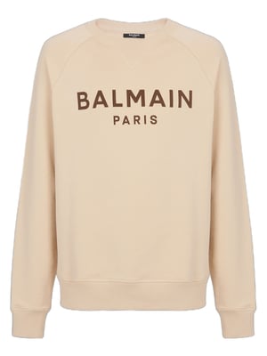 Logo Print Sweatshirt in Beige