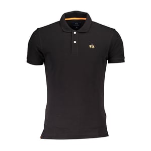 La Martina Zwarte Katoenen Heren Polo Shirt