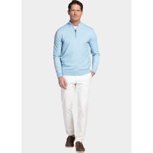 Bos Bright Blue Half zip cotton regular fit licht 618400cct-13/615