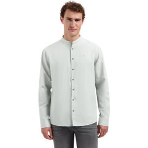 No Excess Shirt with linen granddad dusty green