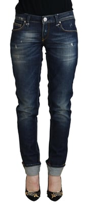 Skinny Jeans Med Slitage Detaljer