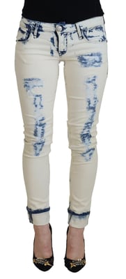 Slitna Skinny Jeans Ljustvättad