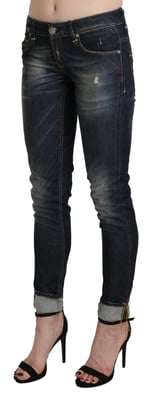 Acht Skinny Jeans met Versleten Afwerking