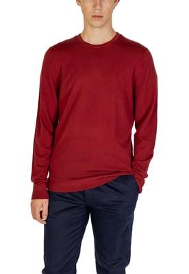 Crew Neck Tröja Enfärgad Vinröd