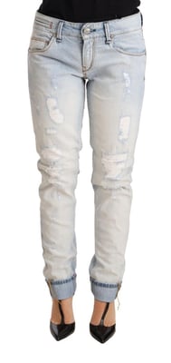 Acht Sliten Jeans Rakt Ben