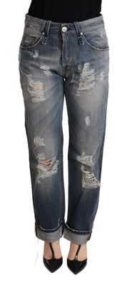 Kille Jeans Med Slitsar och Revor