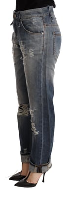 Kille Jeans Med Slitsar och Revor