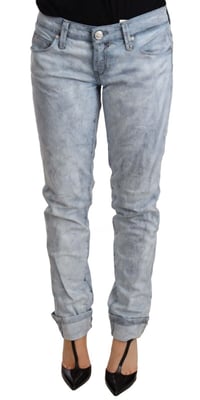 Acht Skinny Syra Tvättade Jeans
