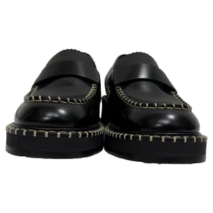 Chloé Noua Loafers i svart läder med stickade sömmar