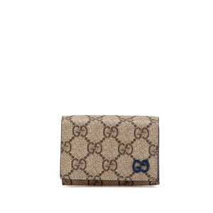 Gg Marmont Nyckelring Plånbok Beige Canvas