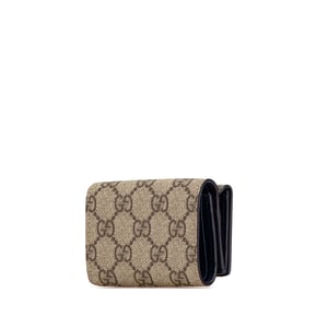 Gg Marmont Nyckelring Plånbok Beige Canvas