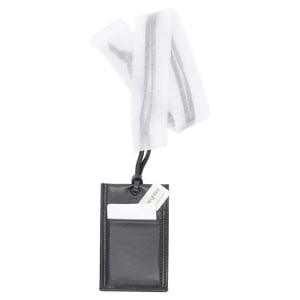 Alexander McQueen Card Holder with Strap Lanyard in Black Leather