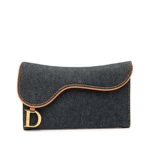 Tweedehands Denim Zadel Drievoudige Continentale Portemonnee