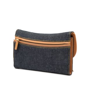 Tweedehands Denim Zadel Drievoudige Continentale Portemonnee