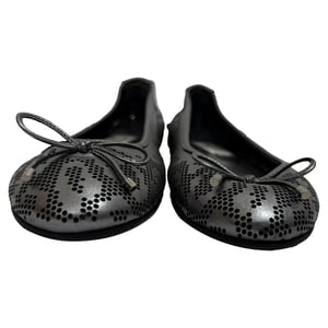 Jimmy Choo Perforated Ballerina's in Metallic Zilver Leer