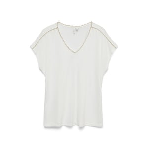 Vero Moda Vmjackie sl v-neck top jrs btq off-white
