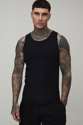 Tall Basic Regular Fit Ribbed Vest